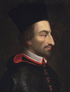Portræt af Cornelius Jansen, kaldet Jansenius, biskop af Ypres, detalje (olie på lærred af Louis Dutielt