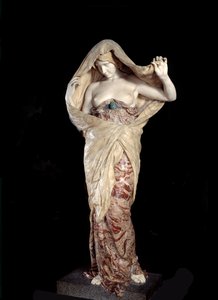 Naturen afsløret i videnskab Skulptur af marmor og onyx af Louis Ernest Barrias (1841-1905) 1899. Paris, Musee d