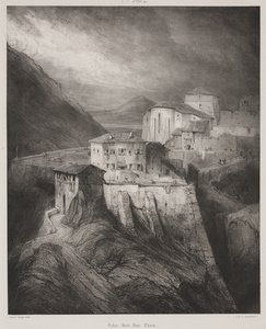 Saint Jean-kirken, Thiers, Auvergne af Louis Eugene Gabriel Isabey