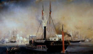Kong Louis Philippe I og franskmændenes dronning møder dronning Victoria og prins Albert, der ankom til Treporten den 2. september af Louis Eugene Gabriel Isabey