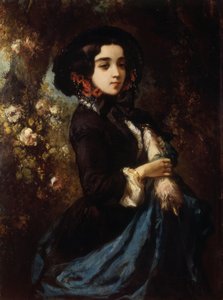 Portræt af en dame, ca. 1860-65 (olie på lærred) af Louis Eugene Gabriel Isabey