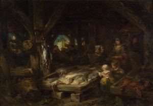 Fiskemarkedet, Dieppe, 1845 af Eugene Isabey