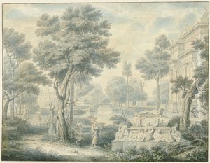Arkadisk landskab med en grav af Louis Fabritius Dubourg