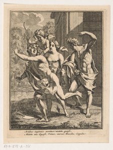 En ung mand flygter fra Bacchus, Venus og Amor af Louis Fabritius Dubourg