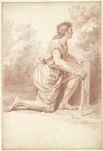 Knælende mand, til højre af Louis Fabritius Dubourg