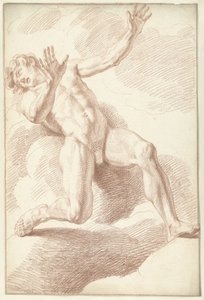 Nøgen mand, tilbagelænet af Louis Fabritius Dubourg