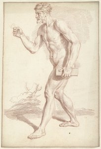 Mand nøgen, gående, til venstre af Louis Fabritius Dubourg