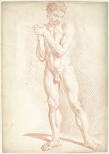 Nøgen mand, stående af Louis Fabritius Dubourg