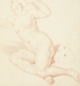 Studie af en siddende nøgen kvinde af Louis Fabritius Dubourg