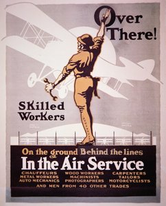 Amerikansk rekrutteringsplakat til Air Service (farve litho)