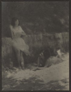 [Dansere i haven, hviler sig]. af Louis Fleckenstein