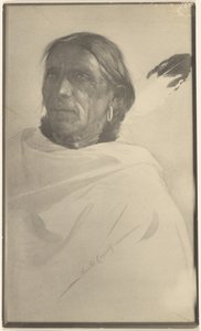 [Fotografi af maleri af en indianer (signeret Gerald Cassidy)] af Louis Fleckenstein
