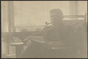 [Portræt af en mand, der ryger pibe]. af Louis Fleckenstein