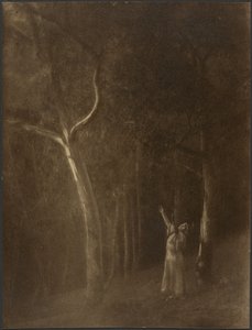 [Kvinde, der beder midt i træerne]. af Louis Fleckenstein
