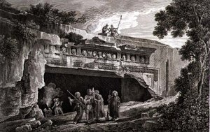 Gravmonumentet for Judas konger, planche 25 fra bind III af en "Voyage Pittoresque", graveret af Tillard af Louis Francois (after) Cassas