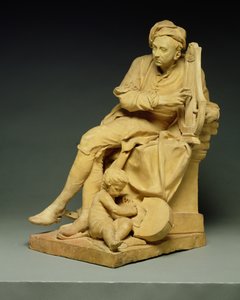 George Frederick Handel (1685-1759) model for en marmorstatue nu i Victoria und Albert Museum, 1738 (terracotta)