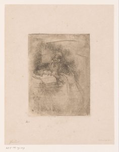 Gammel mand med skæg lænet på en åben bog af Louis Gallait (attributed to)