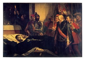Sidste hyldest til greverne Egmont og Hoorn (olie på lærred)
