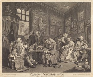 Ægteskab a la Mode: pl.1 af Louis Gerard Scotin after William Hogarth