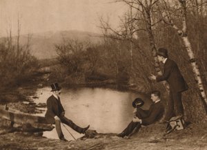 Tre mænd ved dam, 1937
