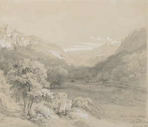 En udsigt over Cavi i Sabine Hills, 1848. af Louis Gurlitt