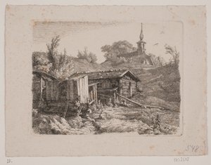 Landskab med en vandmølle af Louis Gurlitt