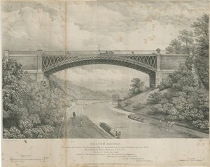 Calton Bridge: zink litografi, nd [1826] af Louis Haghe