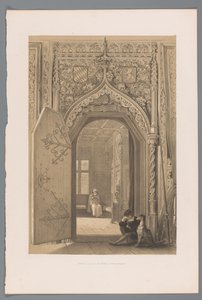 Dør til det fyrstelige kammer i Hohensalzburg Entrée de la salle des princes a Hohensaltzbourg (titel på objektet) af Louis Haghe