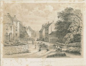 Eccleshall Village: litografi af Louis Haghe