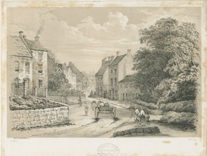Eccleshall Village: litografi af Louis Haghe