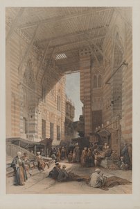 Egypten og Nubien, bind III: Silk Mercers basar, Cairo, 1848. af Louis Haghe