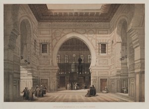 Egypten og Nubien, bind III: Interiør af sultanen El Ghorees moske af Louis Haghe
