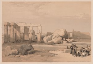 Egypten og Nubien: bind II - nr. 4, Fragmenter af de store kolosser, ved Memnonium, 1838. af Louis Haghe