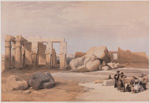 Egypten og Nubien, bind II: Fragmenter af de store kolosser ved Memnonium, Theben, 1847.