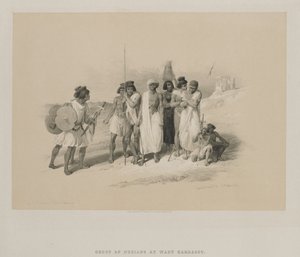 Egypten og Nubien, bind II: Gruppe af nubiere-Wady Kardasey, 1847. af Louis Haghe