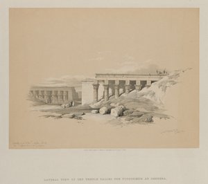 Egypten og Nubien, bind II: Sidebillede af templet kaldet Typhonoeum ved Dendera af Louis Haghe