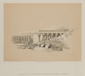 Egypten og Nubien, bind II: Sidebillede af templet kaldet Typhonoeum ved Dendera, 1848. af Louis Haghe