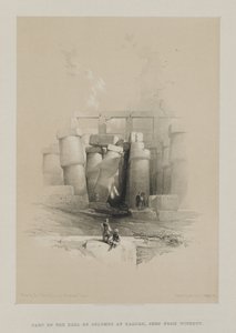 Egypten og Nubien, bind II: Del af søjlehallen i Karnak, Theben af Louis Haghe