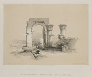 Egypten og Nubien, bind II: Ruiner - Tempel på øen Biggeh, Nubien, 1847. af Louis Haghe