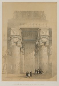 Egypten og Nubien, bind II: Udsigt fra under portikken af Denderas tempel, 1849. af Louis Haghe