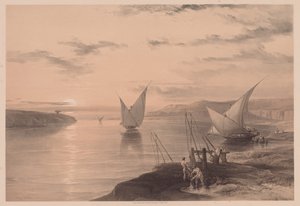 Egypten og Nubien: bind I - nr. 12, Hadjar Silsilis af Louis Haghe