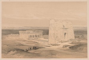Egypten og Nubien: bind I - nr. 34, Edfou-templet. Ancient Appolinopolis, Øvre Egypten, 1838. af Louis Haghe