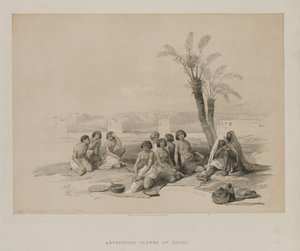 Egypten og Nubien, bind I: Abessinske slaver hviler ved Korti-Nubia, 1847. af Louis Haghe