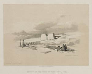 Egypten og Nubien, bind I: Tilnærmelse til Wady Sabouas tempel, Nubien, 1847. af Louis Haghe