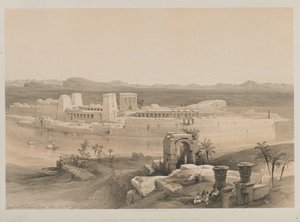 Egypten og Nubien, bind I: Generelt syn på øen Philae, Nubien af Louis Haghe