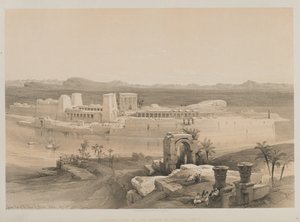 Egypten og Nubien, bind I: Generelt syn på øen Philae, Nubien, 1846. af Louis Haghe