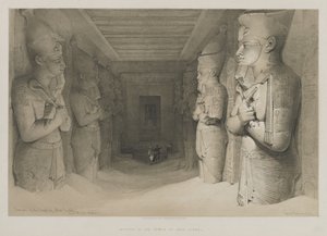 Egypten og Nubien, bind I: Det indre af Aboo-Simbels tempel, 1846. af Louis Haghe