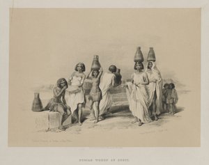 Egypten og Nubien, bind I: Nubian Women at Kortie, on the Nile af Louis Haghe