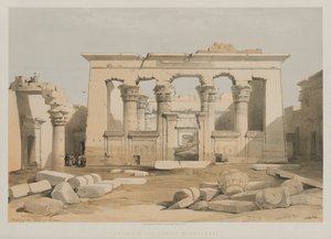 Egypten og Nubien, bind I: Portiko af Kalabshe-templet af Louis Haghe