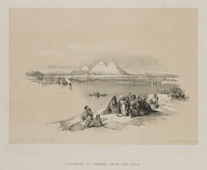 Egypten og Nubien, bind I: Pyramids of Geezeh, fra Nilen af Louis Haghe